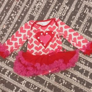 ETSY, valentines day baby dress, pink, red, white